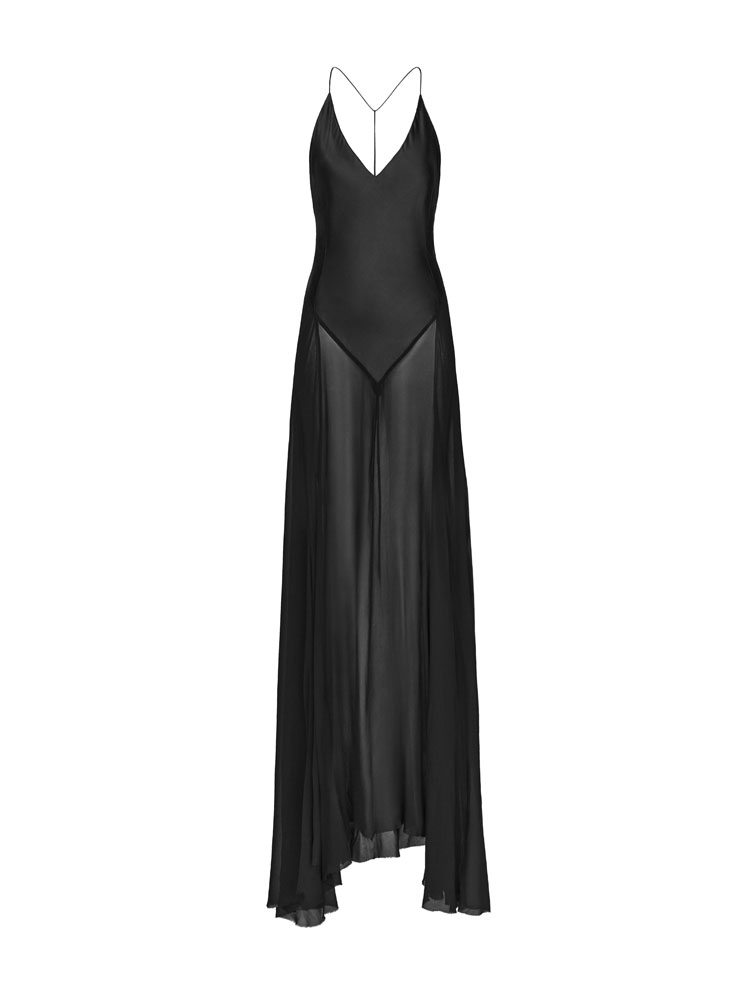 Victoria Beckham x Mango Semi-Transparent Combined Body Silk Dress