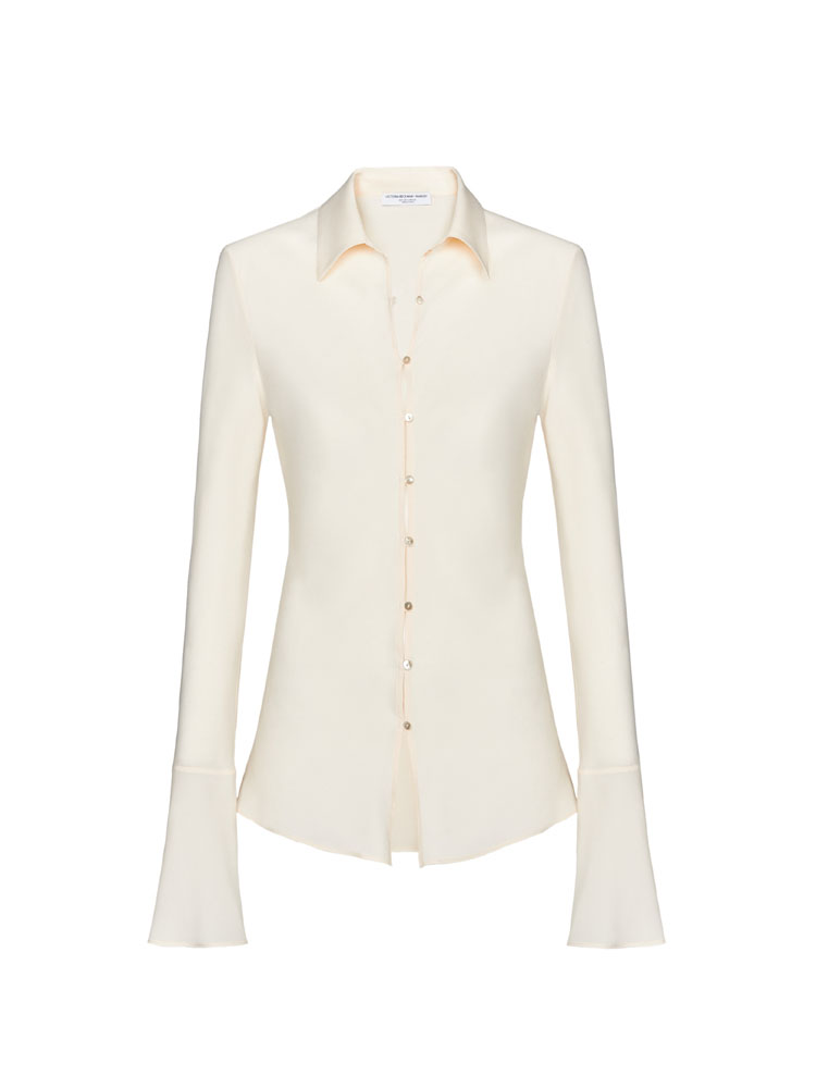 Victoria Beckham x Mango Silk-Blend Button-Down Shirt